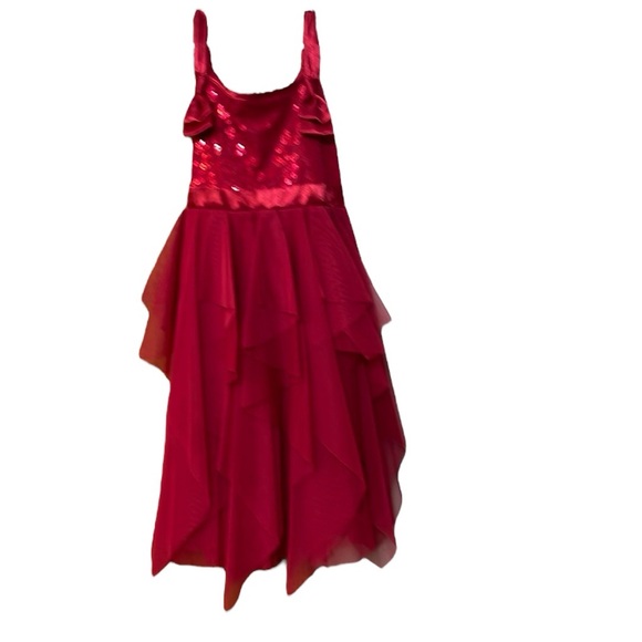 Biscotti Other - BISCOTTI UEC Girls Size 8 Red Sequined Tiered Tulle Festive Holiday Dress Bow